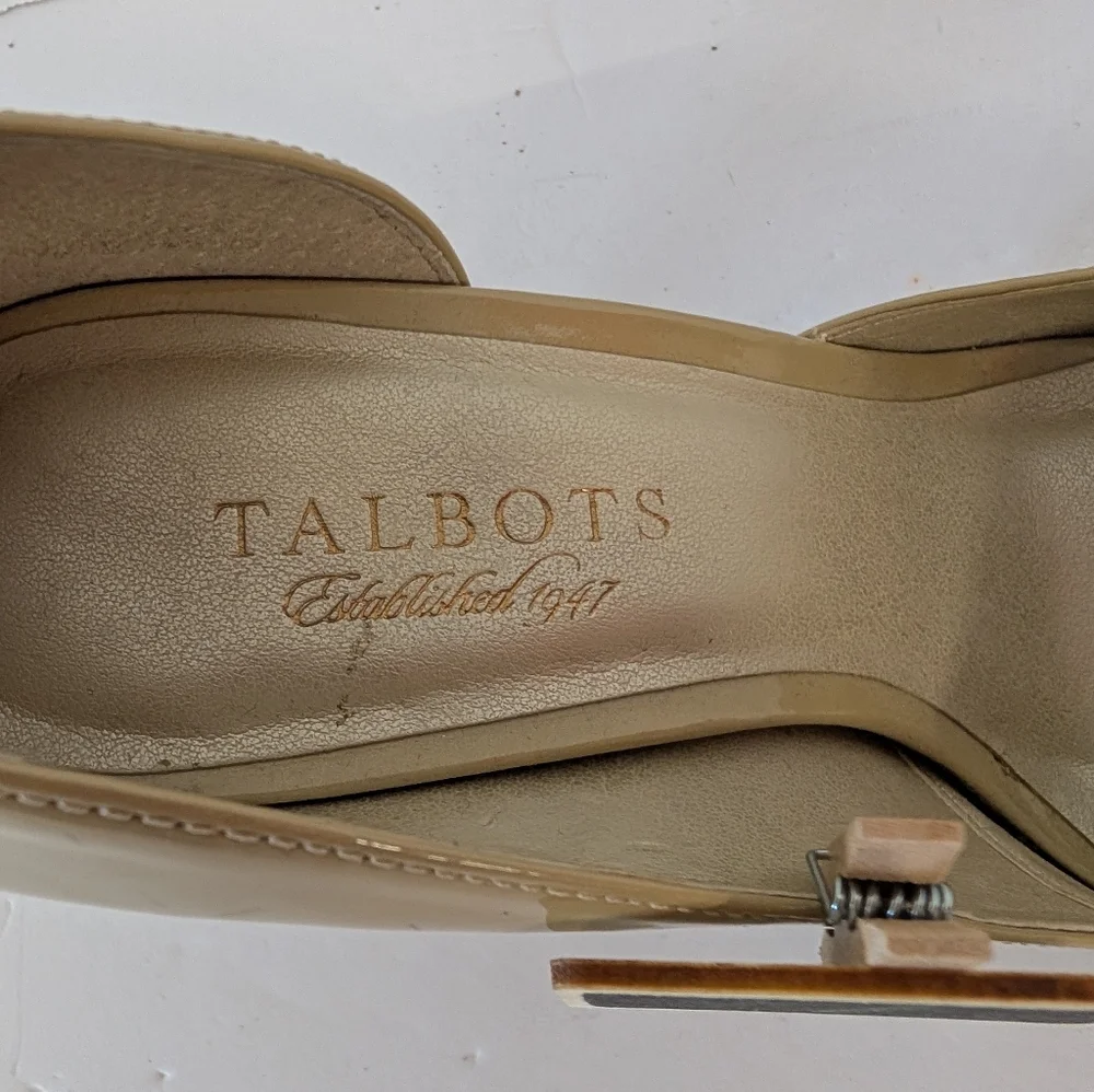 Talbots Shoes Cream Peep Toe Slight Platefom 5 Inches Heels 7W